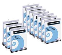 TUKA-i-AKUT 10x Acrylique Présentateur de Tableau à Feuilles avec Base, A4 Portrait, 6 Pochettes Transparents pour Affichage, Menu Signe Porte-Affiche, Chevalet de Présentation Reliure, TKD8211-A4-10x