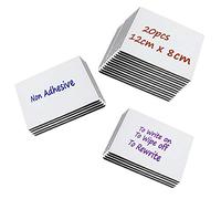 TUKA-i-AKUT 20pcs Étiquettes Magnétique Inscriptible 120 x 80mm, Aimants Réinscriptibles pour Étiquetage d'entrepôt Marquant Tableaux Blancs, Réfrigérateurs, Agile, Scrum, Blanc, TKD9050-white-20x