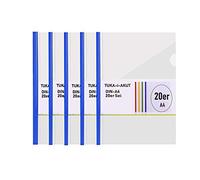 TUKA-i-AKUT 20x A4 Dossier Coulissante, Transparent Chemise de Couvertures de Rapports, Rapport D'affichage Couverture Organisateur Reliure Barre Coulissante, Lot de 20, Bleu, TKD8040-blue-20x