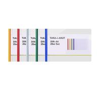 TUKA-i-AKUT 20x A4 Paysage Reliure Barre Coulissante, Transparent Chemise de Couvertures de Rapports, Rapport D'affichage Couverture Organisateur Dossier Coulissante, 5 Couleurs, TKD8041-bunt-20x
