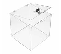TUKA-i-AKUT 25x25x25cm Vitrine Acrylique de Présentoir Verrouillable, avec Serrure et Couvercle Pliable, Cube Boîte de Rangement pour Collections Musées Bijoux Cosmétiques Décorations, TKD8258-25cm