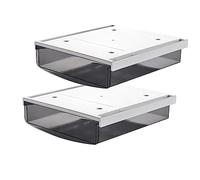 TUKA-i-AKUT 2X 1,7L Tiroirs Sous Bureau, 21x18x5,4cm Autocollant Boîte à Tiroirs Cachée, Organisateur Boîte de Rangement pour Bureau/Meuble/Bibliothèque/Armoire de Cuisine, 2 Unités Noir TKD8607