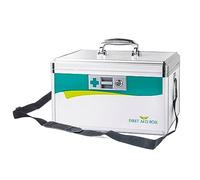 TUKA-i-AKUT 2X 17L Boîte à Médecine Verrouillable, Sécurité Enfant, Boîte de Premiers Secours, Armoire à Pharmacie, Alliage d'Aluminium avec Poignée et Sangle de Transport, 26x18x17cm, TKD6400-M