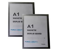 TUKA-i-AKUT 2x A1 Cadre d'affichage Magnétique, Adhésif pour Signe Enseignes, Pochette Cadre d'information Fermeture Magnétique, Porte Affiche, Sachet de 2 Couleur Noir, TKD8400-A1-2x