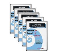 TUKA-i-AKUT 5x A1 Cadre à Clipser en Aluminium Coins Arrondis, Profilé 25 mm pour Affiche Photo Poster, Affichage avec Matériel de Fixation, Argent Couleur TKD8421-A1-5X