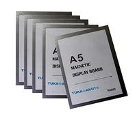 TUKA-i-AKUT 5x A5 Cadre d'affichage Magnétique, Adhésif pour Signe Enseignes, Pochette Cadre d'infNoirmation Fermeture Magnétique, Murs et Fenêtres, Sachet de 5 Couleur Noir, TKD8400-A5-5x