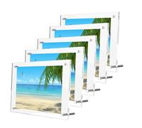 TUKA-i-AKUT 5X Cadre Acrylique pour Photo 15x20 cm, Transparent Cadre d'image à Double Clair Panneau, Cadre d'affichage de Bureau pour Documents Posters Certificat, Affiches Dépliantes, TKD9400-8z-5x