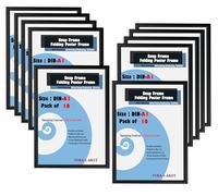 TUKA-i-AKUT Aluminium 10x A1 Cadre à Clipser, Profilé Aluminium 25 mm, Cadre d'Affichage avec Vitre de Protection, Fixation Noire TKD8420-A1-10X