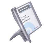 TUKA-i-AKUT Kit Pupitre Présentoir de Table, avec 10 Panneaux d'Affichage A4 Pochettes de Vision, Présentation et Consultation Documents. Système de Panneau, Tableau de Vision, Gris TKD8220 Grey