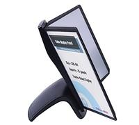 TUKA-i-AKUT Kit Pupitre Présentoir de Table, avec 10 Panneaux d'Affichage A4 Pochettes de Vision, Présentation et Consultation Documents. Système de Panneau, Tableau de Vision, Noir TKD8220 Black