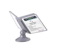 TUKA-i-AKUT Kit Pupitre Présentoir de Table, Réglable et Rotatif, 10 Panneaux d'Affichage A4 Pochettes de Vision, Présentation et Consultation Documents. Système de Panneau, Gris TKD8221 Grey