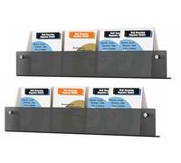 TUKA-i-AKUT Lot de 2 Étagères Murales de 100cm, Acrylique Extra Résistant, Support Mural pour Magazines Journaux Brochures Livres, Porte-Revues Porte-Prospectus Murales Noir TKD8256-100cm-2x