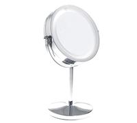 TUKA Lumineux Miroir Maquillage 5X Grossissant, LED Miroir cosmétique pour Rasage dans Salle de Bain À Piles, Double Face avec Normale et Grossissant, TKD3145-5x