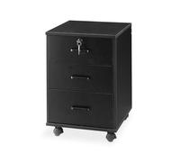TUKAILAi Caisson de Bureau à roulettes, Meuble de Bureau à 3 tiroirs verrouillable, Caisson de Rangement Mobile, Armoire avec roulettes, pour Documents légaux Format A4 (Noir)