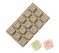 TUKEVA 15 Cavité moule cannelé 3D Moule à Cannelés dessert en silicone moule à gâteau Moules à Gâteaux Pour Cannelés Pour Chocolat, Gelée, Pudding, Mousse (Marron clair, H23mm)