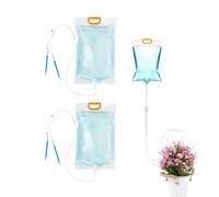 TUKEVA 2 Pcs Sac d'irrigation goutte à goutte de 3,5 L avec 2 interrupteurs commande réglables sac arrosage automatique pour végétatif pour aux plantes en pot d'intérieur et d'extérieur (Transparent)