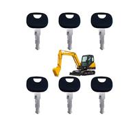 TUKEVA 6 Pièces Ensemble de clés de démarrage d'allumage Clé d'allumage pour machines Clés pour équipement et pelleteuse Pour 201 clés 3643912 Chargeuse sur pneus Takeuchi (201)