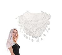 TUKEVA Mantilla en dentelle Châle en dentelle Voile Femme Mantilla Voile Mantille Voile de Dentelle beau motif floral Doux et confortable pour bijoux de cheveux mariage fête voile de Dentelle (Blanc)