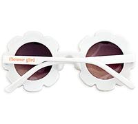 TUKIMA ModParty Flower Girl Sunglasses | Kids Round White Flower Glasses | Little Bridesmaid Proposal Gift | Cute Girls Accessory | UV 400 Protection | Summer Style for Ages 3-14
