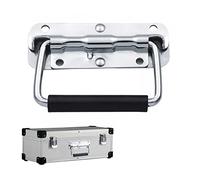 TUKNN Poignée Pliante, Poignées Pliantes à Ressort, Poignée Pliante Métal, Poignée de Flight Case, Poignée à Ressort de Boîte à Outils, Poignée de Caisse for Toolbox et Storage Box,(Argenté)