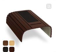 Tuko Plateau de Canapé Accoudoir Flexible Bambou avec Support de Téléphone Portable - Marron Cerise