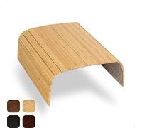 Tuko Table Accoudoir Canapé en Bambou, Flexible et Antidérapant, Plateau Canapé 41x 34 cm, Idéal comme Tapis de Souris, pour Poser Boissons, Snacks, Télécommande TV, Couleur Bois Naturel