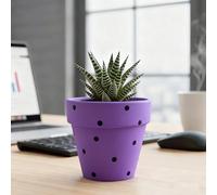 TUKRKRS Creativity Purple Polka Dot Plant Pot - Decorative Ceramic Planter for Indoor House Plants - Aesthetic Spotted Flower Container(Purple)