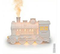 TUKRKRS Locomotive Aromatherapy Diffuser with Smoke Ring & Direct Mist, Remote Control, Warm/Blue Night Light, Vintage Decor Gift for Train Lovers,Valentine's Day Gift for Boyfriend(Blanc)
