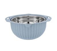 TUKRPQMRI Panier de vidange multifonctionnel en acier inoxydable Panier de lavage rotatif à double couche Ensemble de râpes for panier à fruits et légumes /87(Nordic green)