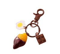 TUKRPQMRI Porte-clés Fraise Pendentif personnalité créative Mignon Porte-clés Anneau Porte-clés Hommes et Femmes Couples Cartable pendentif/142(Brown_One Size)