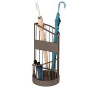 TUKRPQMRI Porte-parapluies 2 niveaux en métal Porte-parapluies Entrée Seau à parapluies Support de rangement for parapluies for entreprise familiale Hôtel Bureau Décor /12(Brown,25 * 25 * 55cm)