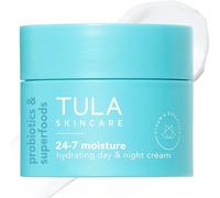 Tula Skin Care 24-7 Crème hydratante de jour et de nuit (taille voyage) | Crème hydratante pour le visage | Contient des fruits de pastèque et de l'extrait de myrtille | 14,2 g