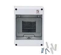 Tulabu 5 Way Breaker Box IP66 PC/ABS Alloy Plastic Distribution Protection Box Weatherproof Clear Cover Power Distribution Box Enclosure with Bus Bars and DIN Rail Wall-Mounted