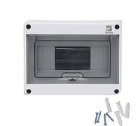 Tulabu 8 Way Breaker Box IP66 PC/ABS Alloy Plastic Distribution Protection Box Weatherproof Clear Cover Power Distribution Box Enclosure with DIN Rail Wall-Mounted
