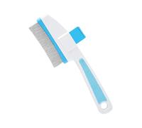 tulahkomen Brosse pour chat - Fournitures de toilettage pour chien avec bouton de déverrouillage, peigne anti-puces | pour le bain de chiens à poils longs et courts pour l'intérieur et l'extérieur