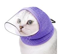 tulahkomen Casque de toilettage pour chat - Housse en maille respirante et réglable anti-morsure - Pour retenir et éviter les morsures, les morsures, les griffures, les griffes des animaux de