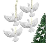 tulahkomen Décorations de sapin de Noël en résine blanche en forme d'oiseau de paix, d'amour, de joie | Décorations d'animaux pour sapin de Noël - Pour mariage, réunion de famille, centres de table