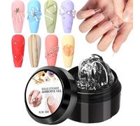 tulahkomen Gel de modelage 3D | Colle de modelage 3D sans eau | Gel de forme de manucure | Pour French Tips Manucure Pédicure Strass Gaufrage Film Film Salon Maison Femmes Filles