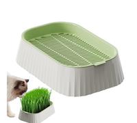 tulahkomen Jardinière d' pour Chats d'intérieur, Plateaux de Germination de en Pot d' à Chat, Double Couche, Outils de Plantation, boîte de Germination d' de blé