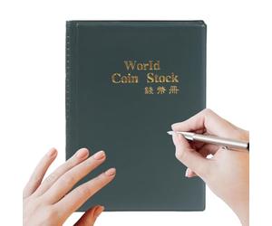 tulahkomen Livre de collection de pièces de monnaie | Organiseur de 120 pochettes | Album de rangement | Pour musée, conservation culturelle, histoire, classe, projet scolaire, retraite, Noël