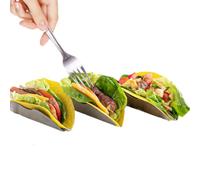 tulahkomen Support à tacos | Plateau de service en acier inoxydable | Support à taco - Pour anniversaire, barbecue, buffet, dîner de famille, bar, décoration de fruits