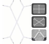 TULAMORIY 2 Pièces Réglable élastiques Triangle Sangles,Tendeur Drap Housse Lit Drap Réglable,Réglable Bretelles Sangle pour Matelas,pour à Tous Lits et Matelas(Blanc)