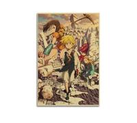 TULAOJI Jpanese Carteles De Anime Vintage The Seven Deadly Sins Art Poster Peinture décorative sur toile pour salon, chambre à coucher 40 x 60 cm