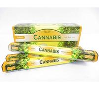 Tulasi Lot de 3 bâtonnets d'encens Indiens Cannabis 3 x 20 bâtonnets