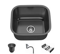 TULAZOU Évier de cuisine, gris foncé, 35 x 33 cm, encastrable en acier inoxydable