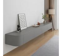 TULAZOU Meuble TV/Banc TV/Meuble TV Suspendu - Blank - 180cm - 2 Compartiments spacieux - Style Contemporain Meuble Salon - Gris