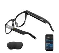 Tulbeys Lunettes AI Smart Camera - Vidéo HD 1080p, photo, traduction vocale : avec verres de protection solaire / lumière bleue interchangeables, utilisation en extérieur, randonnées à vélo, randonnée