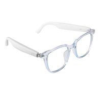 Tulbeys Lunettes connectées pour Femmes, Bluetooth, Verres photochromiques, Commande Tactile, Assistant Vocal, Monture Bleue et Branches Blanches pour Un Son Clair