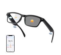 Tulbeys Lunettes intelligentes Bluetooth AI avec plus de 160 langues, verres à changement de couleur, haut-parleur intégré, traducteur vocal en temps réel pour voyages d'affaires, réunions et affaires