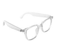 Tulbeys Lunettes intelligentes pour Femmes, Lunettes Bluetooth avec Verres photochromiques, Commande Tactile, Assistant Vocal, Monture Transparente et Branches Blanches pour Un Son Clair